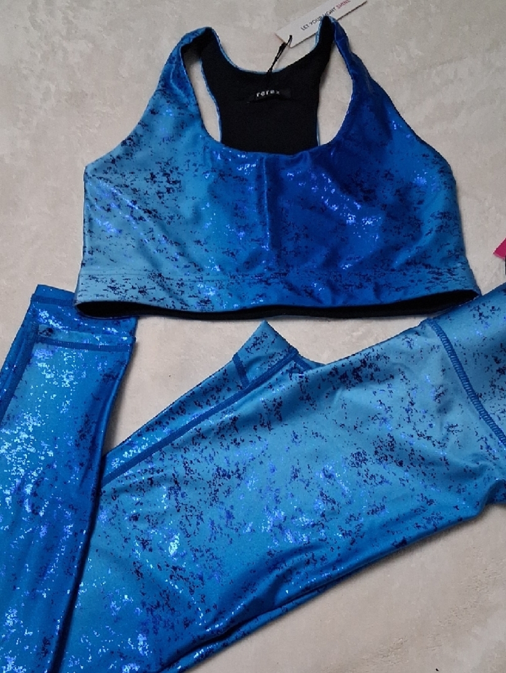 Terez Blue Metallic Two-Piece Active Set - Picture 5 of 5